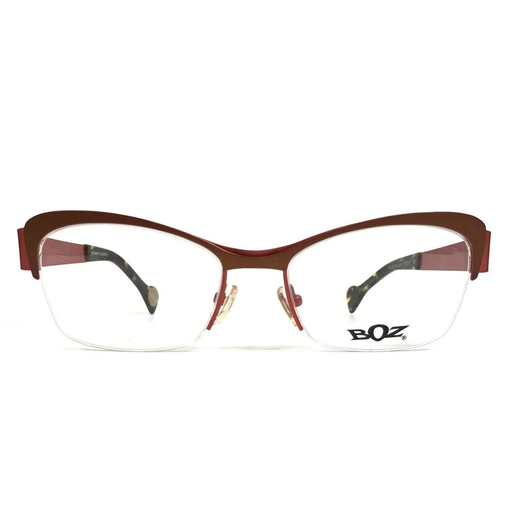 BOZ Eyeglasses Frames VENTURA 9262 Matte Brown Orange Cat Eye Half Rim 53-17-135